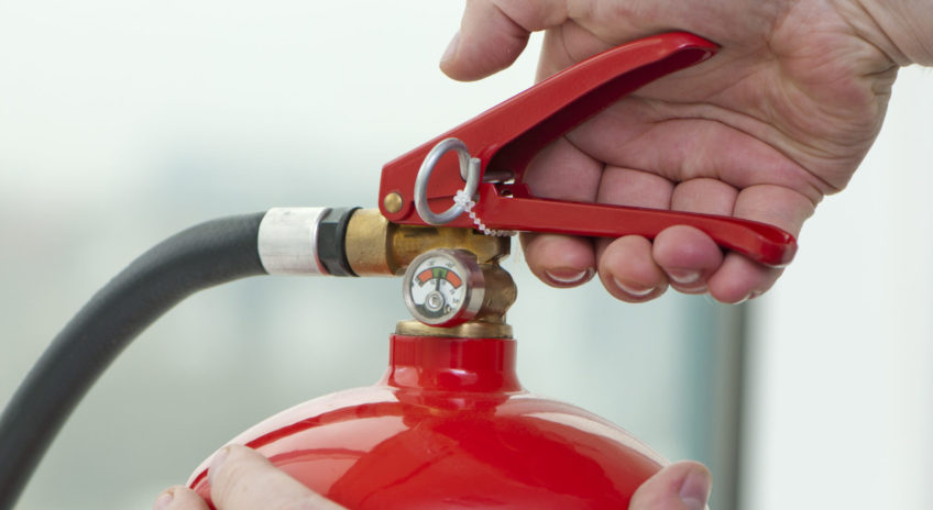 Using a fire extinguisher